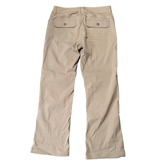 Prana tan women's outdoor, lightweight hiking pants sz10, flat front, adjustable - Picture 3 of 9
